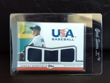 JORDAN SHEFFIELD~2011 Topps USA Baseball Triple Worn PATCH~212/240~#TR-JS~Chrome