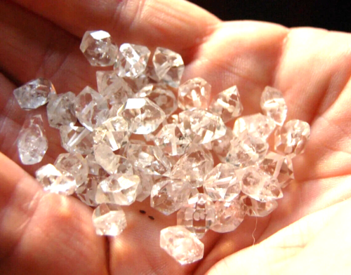 10 Medium Sized Drilled B Grade Herkimer Diamond Crystal Quartz Beads 6 to 8mm - Picture 1 of 1
