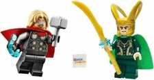 LEGO Superheroes: Thor and Loki Minifigures with Mjolnir and Staff