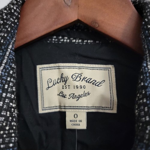 Lucky Brand Herringbone Blazer, Black / Blue, Women's Size 0 - Picture 3 of 5