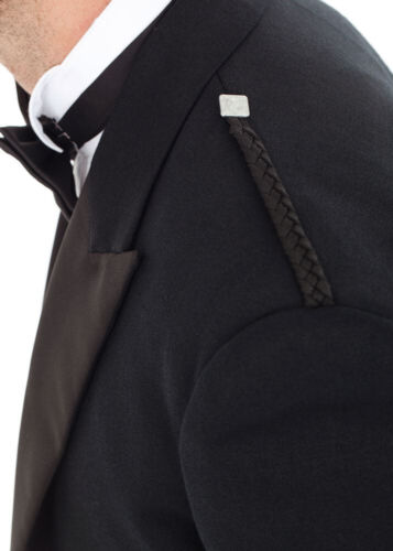 Men's Black Prince Charlie Kilt Jacket With Vest Highland Wedding Kilt Jacket - Picture 8 of 9