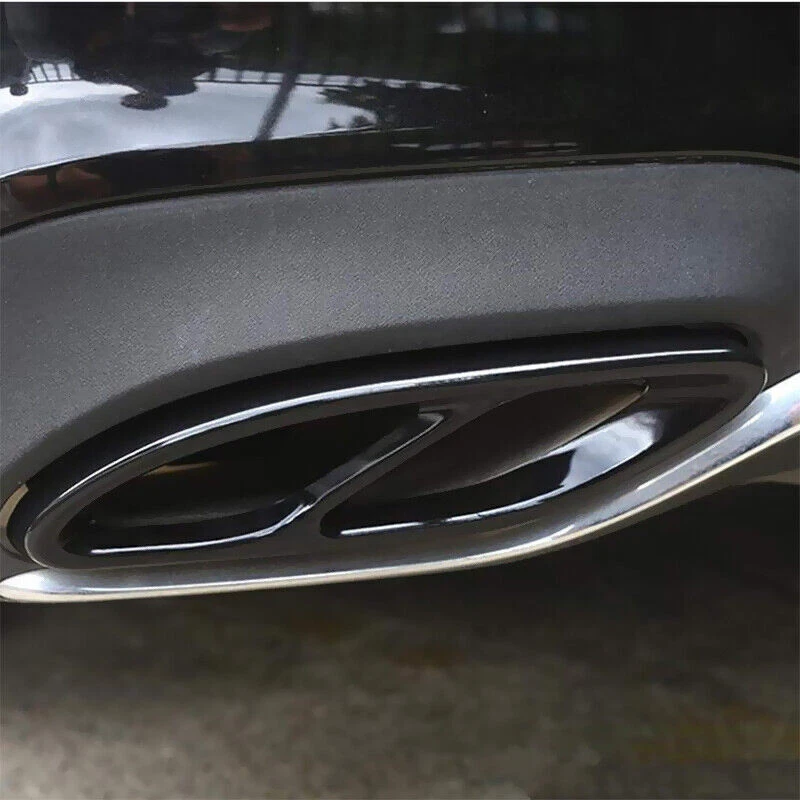 2xAço Preto Silenciador de Escape Guarnição de Tubo Traseiro Para Benz GLC GLE GLS X253 W166 2018 - Imagem 2 de 4