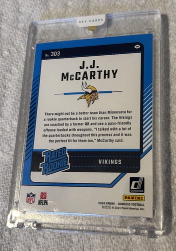 2024 J.J. McCarthy Rated Rookie Donruss Optic No. 303 - Bild 2 von 2
