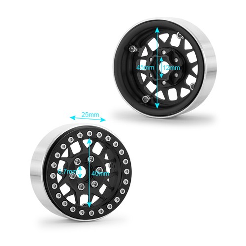 Qmore 4x 120MM 1.9'' Wheel Rim Tyre Tire For 1/10 RC Rock Crawler SCX10 D90 TRX4 - Picture 5 of 19