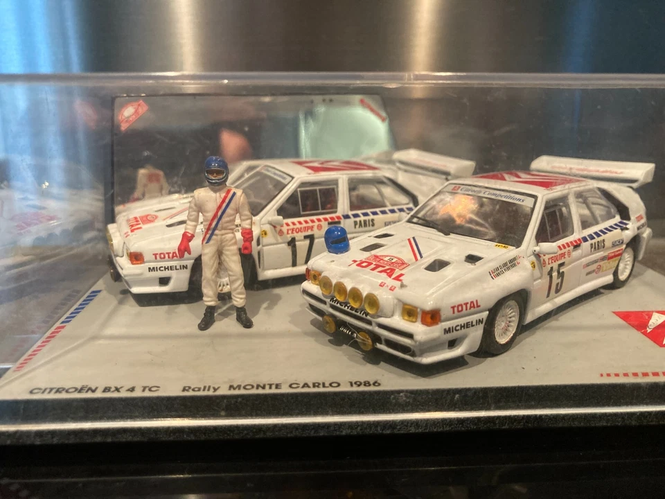 TRES RARE DIORAMA CITROEN BX 4TC RALLY MONTE CARLO 1986 SCALE 1/43 IXO - Photo 2/4