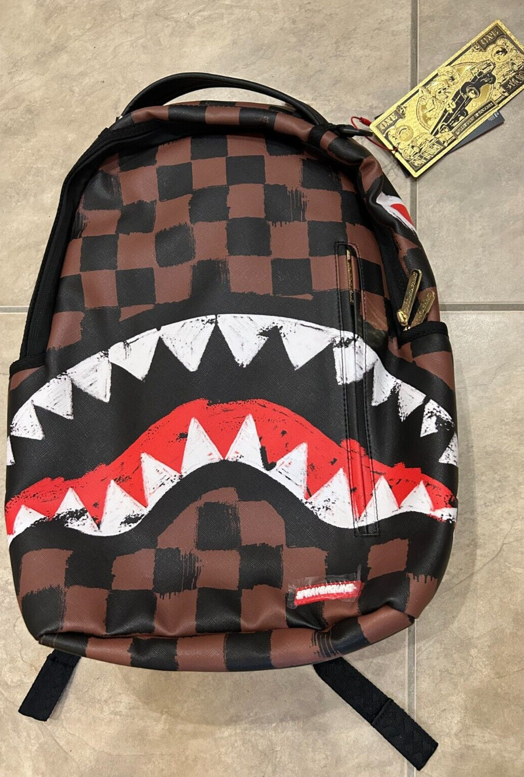 Sprayground Sharks in Paris Brown Black Limited Edition Backpack