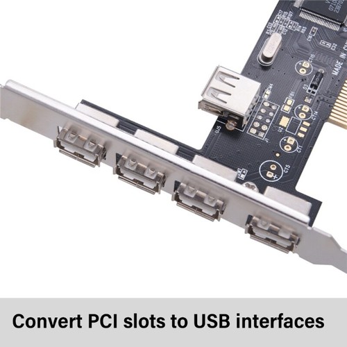 USB 2.0 PCI Card 5 Port 4 External 1 Internal PCI Expansion to USB 2.0 Adapter - Picture 5 of 8