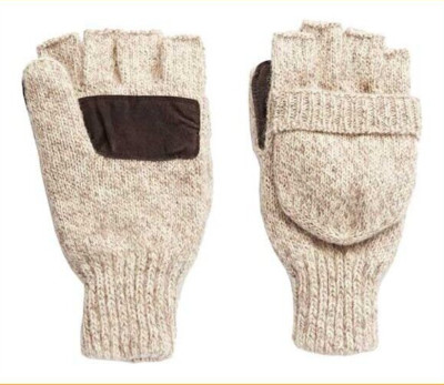 Igloos Ragg Wool Mitten Pop-Top   Oatmeal, Insulated, One Size NWT