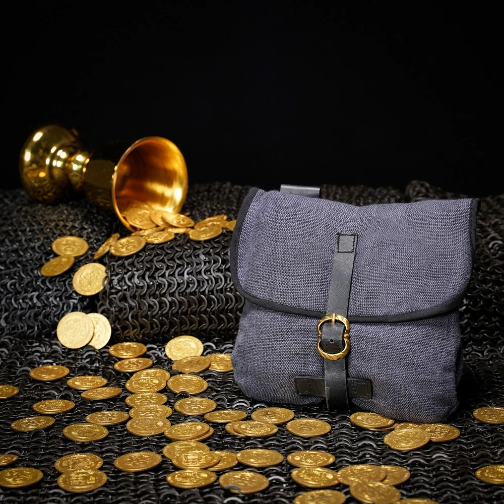 Canvas Belt Bag Medieval Buckle Waist Pouch Renaissance Cosplay Costume Purse