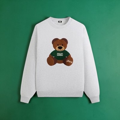 KITH Kithmas Teddy Nelson Crewneck - Grey, Size: S, KHM032628-002 NEW