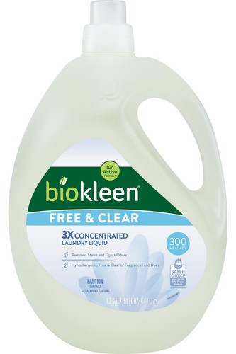 Biokleen Free & Clear Natural Liquid Laundry Detergent, Plant-Based, Unscente... - Picture 1 of 7