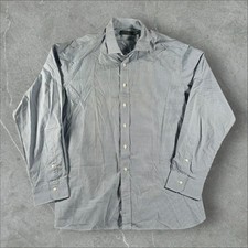 Polo Ralph Lauren Shirt Mens 18 46 Blue Button Up Dress Shirt Checkered Preppy