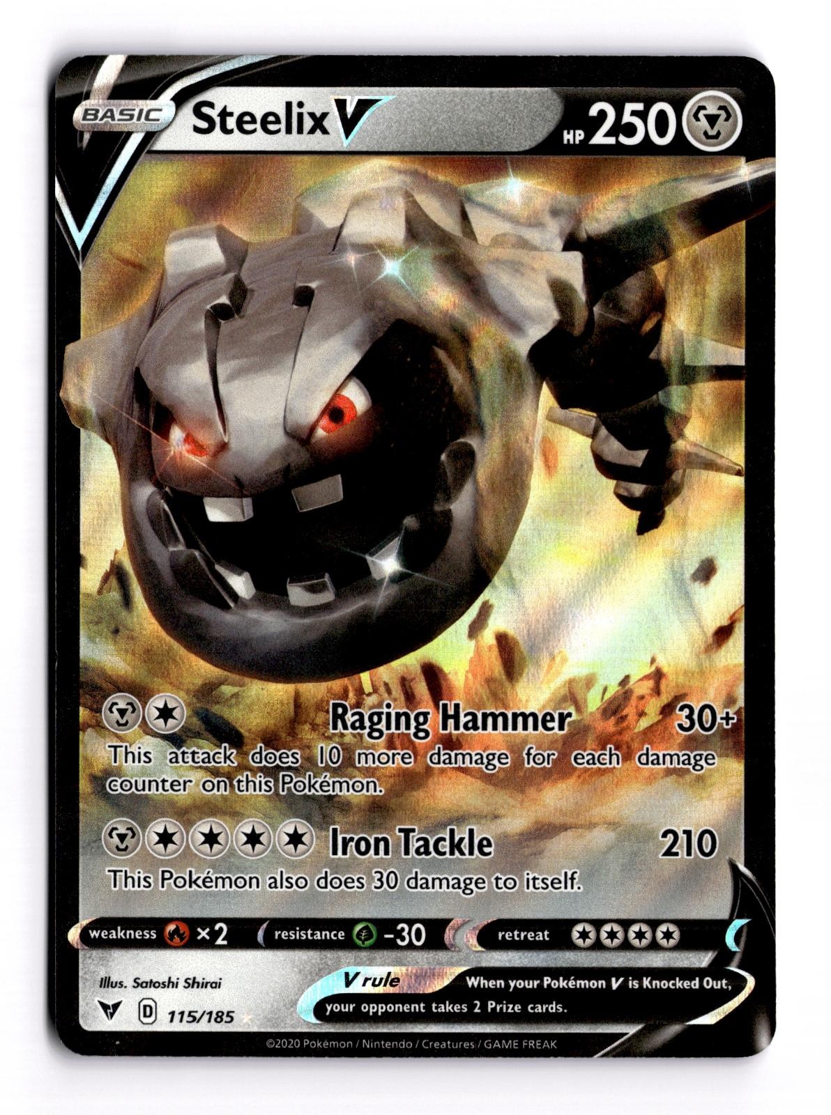 Steelix V 115/185 Holo V Rare Vivid Voltage Pokemon Near Mint