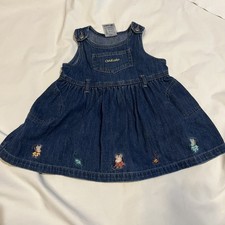 Vintage Osh Kosh B Gosh Baby 18mos Denim Overall Jumper Embroidered