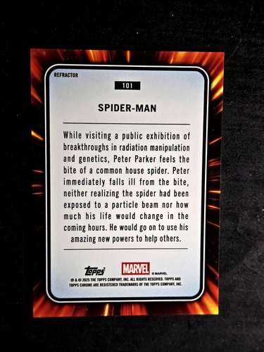 2025 Topps Chrome Marvel Refractor Spider-Man #101 CENTERED MINT SSP 💥💥 - Bild 19 von 19