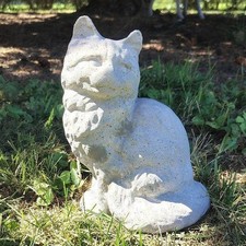 Sitting Cat Concrete Statue 8" tall, Cement Garden Yard Decoration