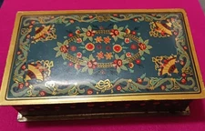 Vintage CANCO Beautebox Metal Decorative Tin-Floral Design-American Can Company