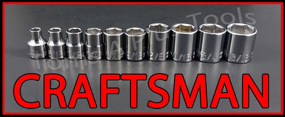 CRAFTSMAN HAND TOOLS 20pc 3/8 drive SAE METRIC MM 6pt ratchet wrench socket set - Image 2 of 4