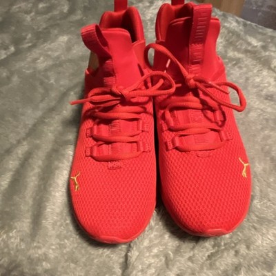 PUMA Red SoftFoam Mesh Athletic Sneakers Mid Top Lace Up Sports 195106-11