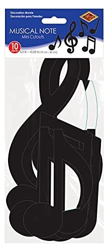 Beistle 54735-BK Mini Musical Notes Silhouettes (10 Pack), 5.5"-10.25", Black - Image 4 of 4