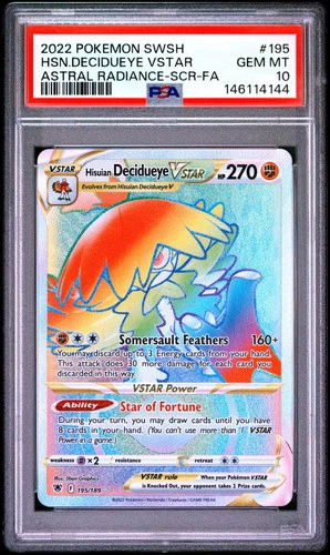 2022 Pokemon Sword & Shield Astral Radiance HSN. Decidueye VSTAR #195/189 PSA 10