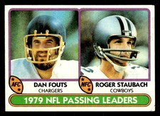 1980 Topps #331 1979 NFL Leaders (Dan Fouts / Roger Staubach) *Low Grade*