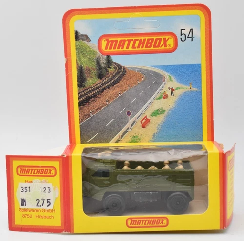 Matchbox Superfast #54 Personnel Carrier olive. German Box. Lesney England