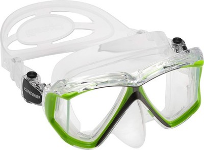 Panoramic Wide View Diving Mask - 4-Window Tempered Glass - Soft Silicone Skirt
