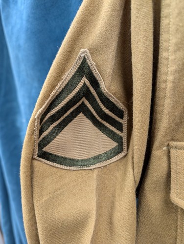 World War 2 WWII Military U.S. Marine Corp USMC Platoon Sgt. Tan Wool Shirt - Picture 5 of 7