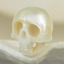 Perle De Brocart En Eau Douce En Forme De Crâne Humain Verticaux 9,82 Mm 0,71 G