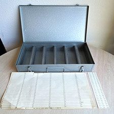 Vintage Logan De Luxe 2x2 Slide File Metal Case 150 Capacity 110-115-1500I