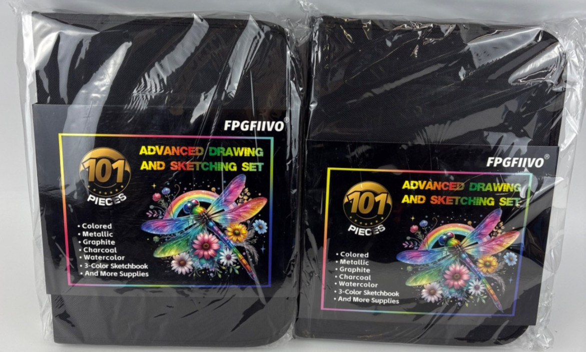 101 Pcs Sketch Art Set, Art Supplies with 3-Color Sketchbook
