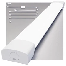 LED Shop Light Fixture, 2FT Linkable 18W Plug in Wall Light, 5000K Closet Lig...