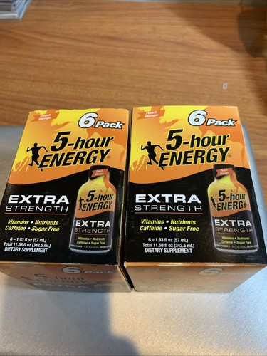 5 Hour Energy Shot Extra Strength Peach Mango 12 Count 1.93oz Each (READ)