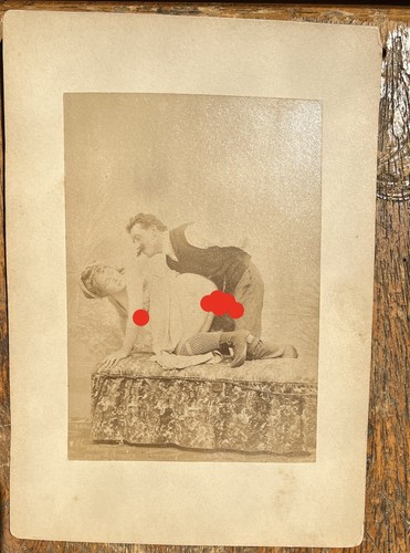 Rara fotografia erotica 1880 ca. erotic photo woman man rare nude albumina sex