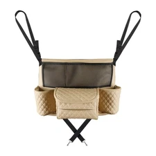 Car Purse Holder Between Seats, Luxury Leather Front Seat Back Handbag Organi...