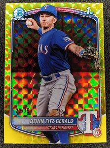 2025 Bowman Chrome Devin Fitz-Gerald 1st Bowman Yellow Geometric Refractor /75