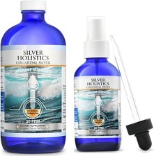 Silver Holistics Colloidal Silver Liquid Bundle   Includes 4 oz Glass Spray Bott