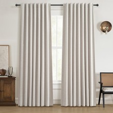 100 Blackout Curtains 84 Inch Length 50"W x 84"L Pack of 2 , Natural Linen