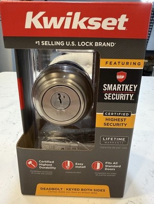 Kwikset SmartKey Satin Nickel Metal Deadbolt 99850-074 New