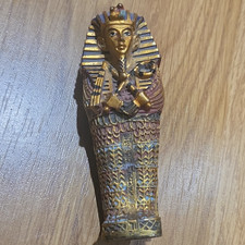 Egyptian Pharaoh Sarcophagus Trinket Box Figurine 2-Piece Opens