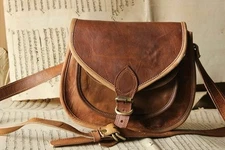 Women's Crossbody Brown Real Satchel Vintage Bag Leather Genuine Shoulder