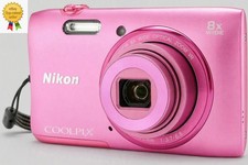  TOP MINT w/Case NIKON COOLPIX S3600 Pink 20.1MP 8x Digital Camera From JAPAN