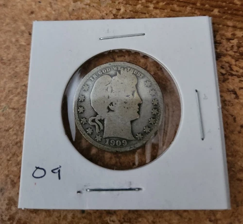 1909 p circulated Barber quarter