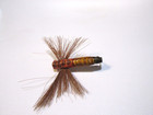 Vintage Norman Means Bunyan Bug 1 1/4" Orang + Yellow Stonefly Fly Rod Lure RARE — photo 1