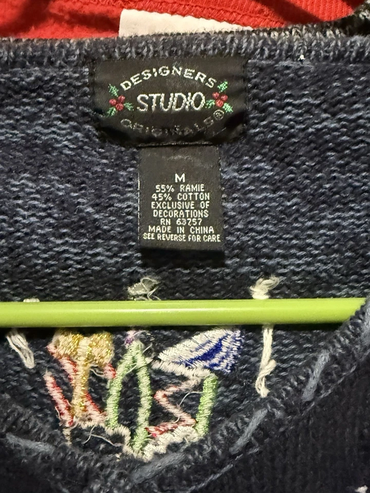 Cárdigan Jersey Tejido Navidad Vintage Damas Festival Mujer’s M Foto 2 de 2