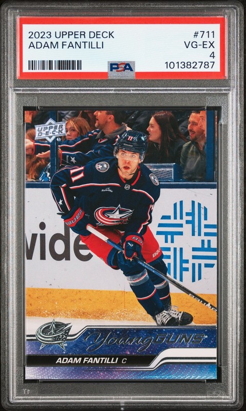 2023 Upper Deck Adam Fantilli RC Young Guns #711 PSA 4 Columbus Blue Jackets