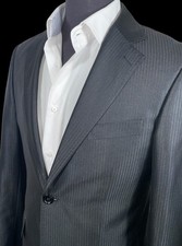 THIERRY MUGLER BLACK METALLIC SHEEN SUPER 160 S SPORT COAT SZ 36 FRANCE