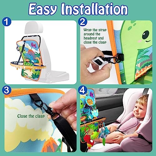Baby Car Seat Dinosaurs Toys - Kick and Play Double Sided Infant Car Seat Toys - Picture 7 of 7