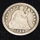 1849/6  Seated Liberty Half Dime /  Overdate in Good/ Very Good